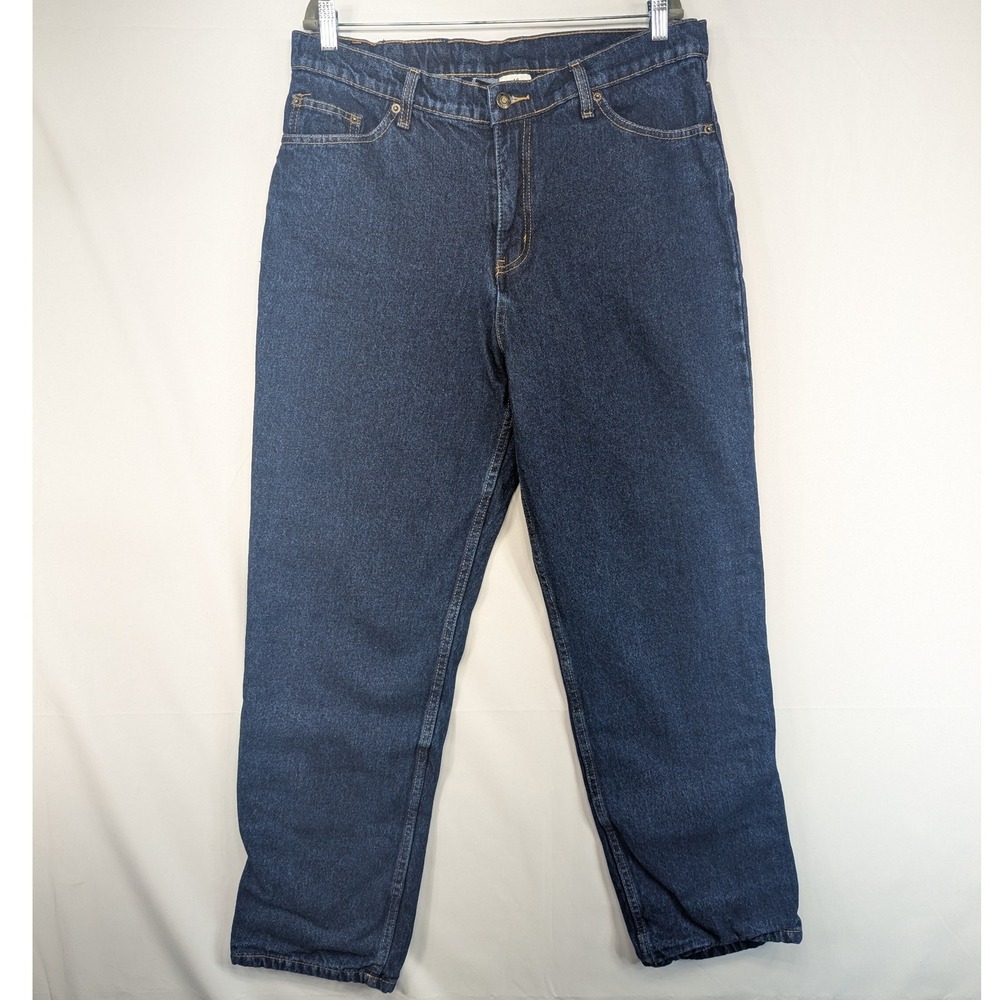 Full‎ Blue for Her Flannel Womens Lined Jeans 16 Regular Dark Wash Denim Cotton